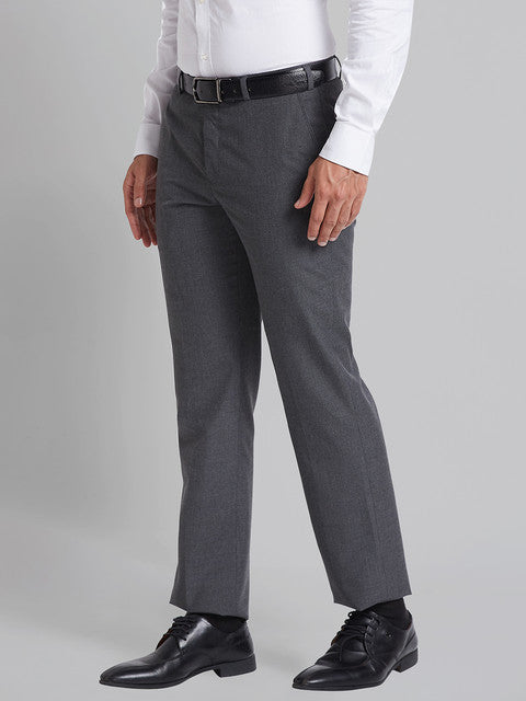 Park Avenue Men Grey Houndstooth Smart Fit Polyester Blend Trouser ...