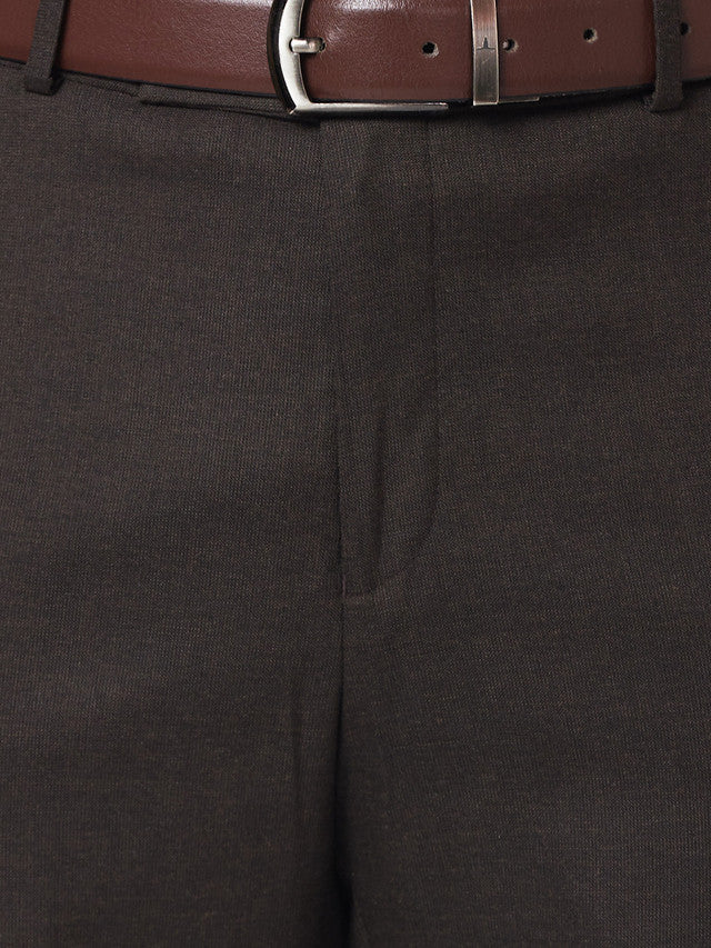 Park Avenue Men Brown Solid Regular Fit Trouser