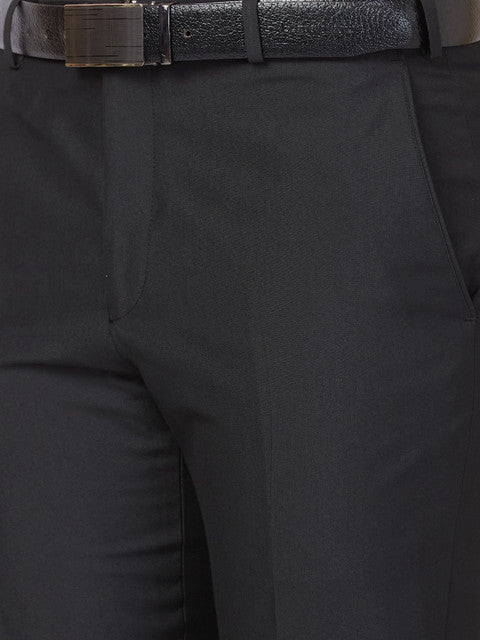 Park Avenue Men Black Smart Fit Structured Trouser