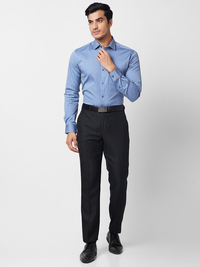 Park Avenue Men Black Self Design Regular Fit Trouser – MyRaymond