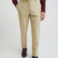 Park Avenue Beige Stripe Smart Fit Polyester Blend Trouser