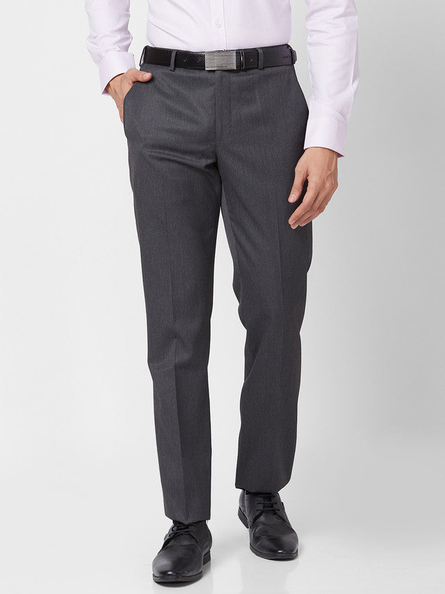 Park Avenue Men Grey Self Design Regular Fit Trouser – MyRaymond