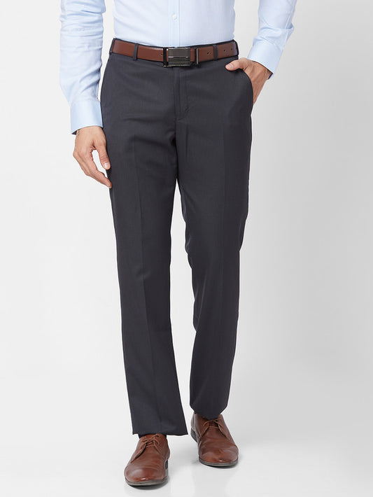 Park Avenue Men Black Smart Fit Stripe Trouser