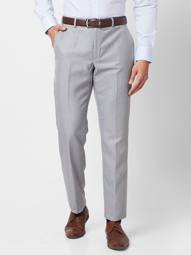 Park Avenue Men Grey Checkered Regular Fit Trouser – MyRaymond