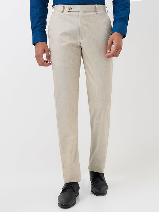 Park Avenue Men Blue Structure Smart Fit Polyester Blend Trousers