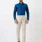 Park Avenue Men Blue Structure Smart Fit Polyester Blend Trousers