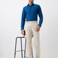 Park Avenue Men Blue Structure Smart Fit Polyester Blend Trousers