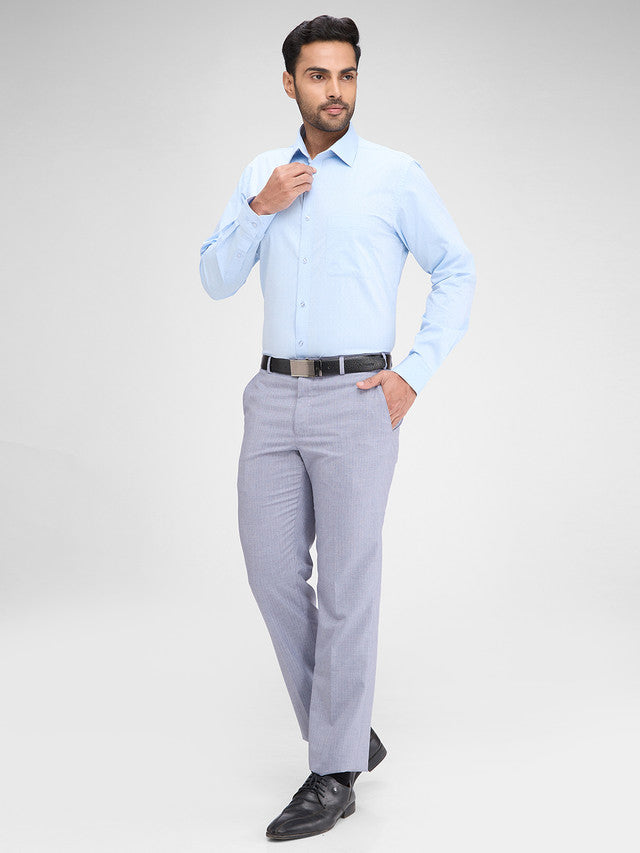 Park Avenue Grey Stripe Regular Fit Polyester Blend Trouser – MyRaymond