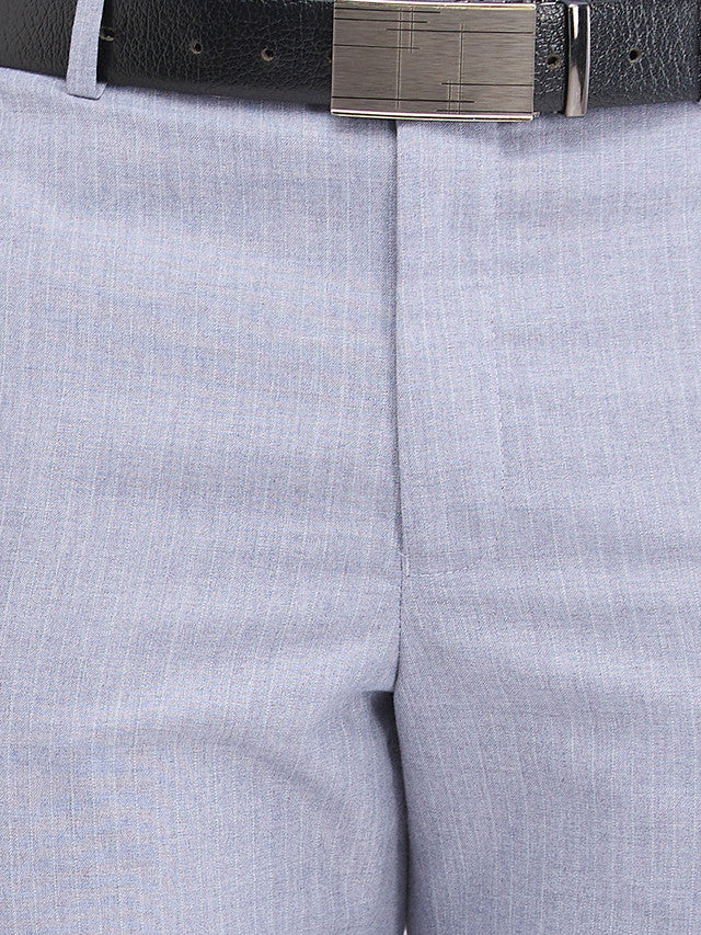 Park Avenue Grey Stripe Regular Fit Polyester Blend Trouser