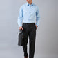 Park Avenue Men Grey Checks Regular Fit Polyester Blend Trouser