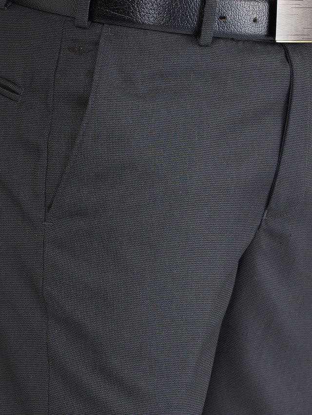 Park Avenue Black Structure Regular Fit Polyester Blend Trouser