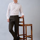 Park Avenue Men Brown Stripe Regular Fit Polyester Blend Trouser