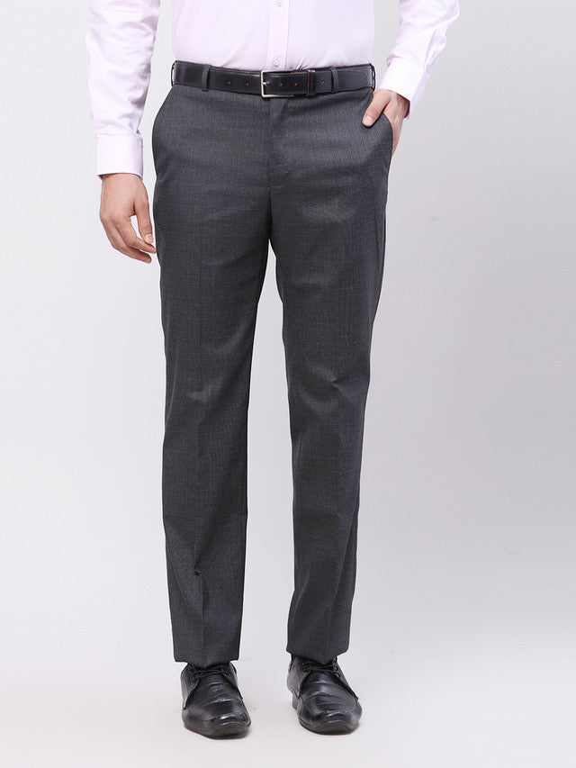 Park Avenue Men Black Self Design Regular Fit Trouser – MyRaymond