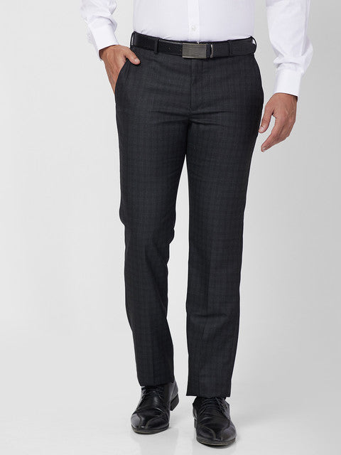 Park Avenue Men Black Regular Fit Checks Trouser – MyRaymond