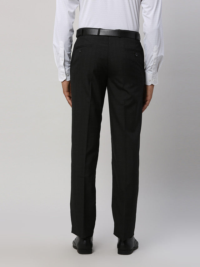 Park Avenue Black Checks Regular Fit Polyester Blend Trouser – MyRaymond