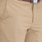 Park Avenue Brown Checks Regular Fit Polyester Blend Trouser