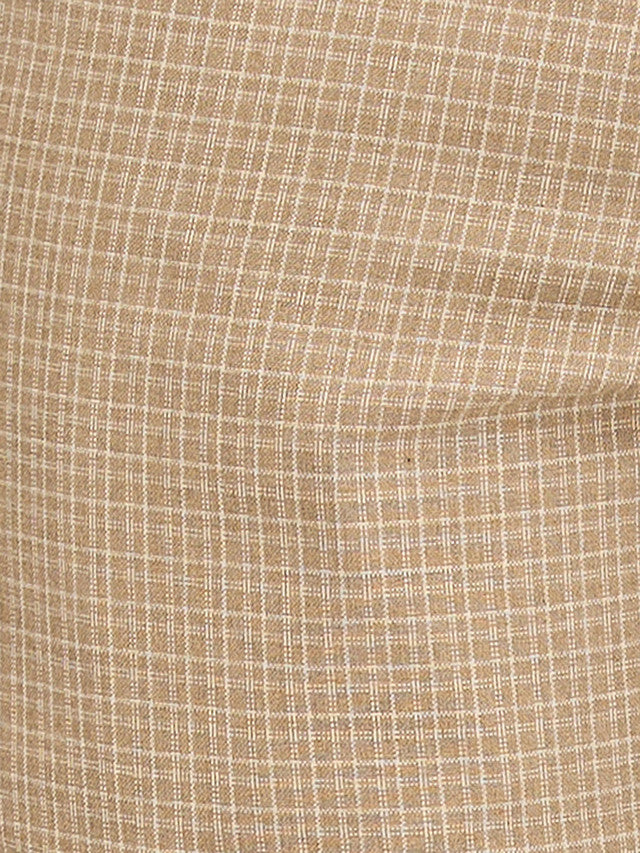 Park Avenue Brown Checks Regular Fit Polyester Blend Trouser