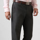Park Avenue Men Grey Solid Regular Fit Polyester Blend Trouser