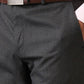Park Avenue Men Grey Solid Regular Fit Polyester Blend Trouser