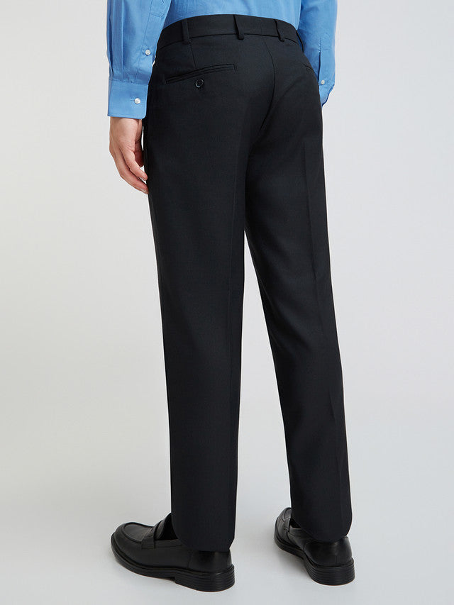 Park Avenue Men Black Structure Regular Fit Polyester Blend Trouser