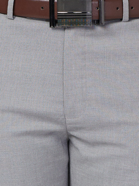 Park Avenue Men Grey Regular Fit Structured Trouser