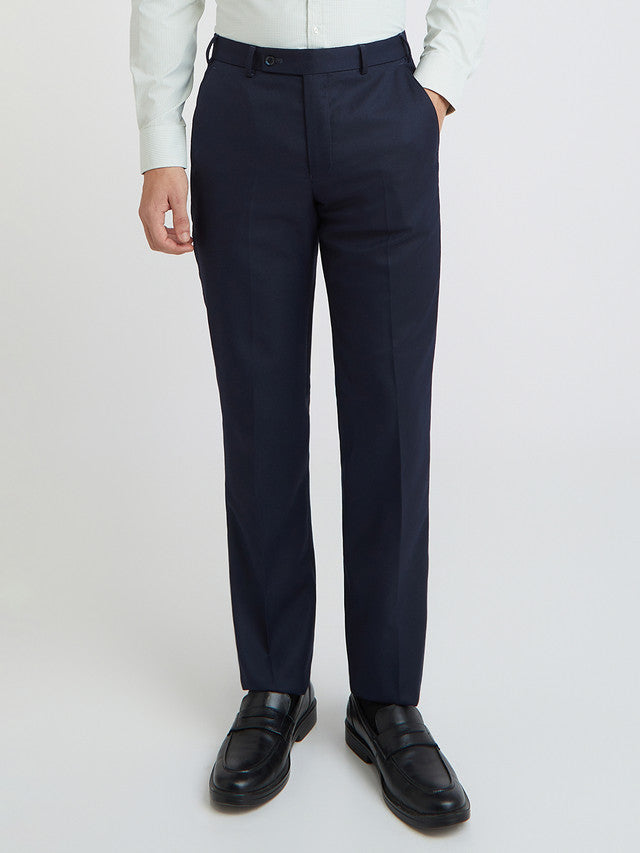 Park Avenue Men Blue Structure Regular Fit Polyester Blend Trouser