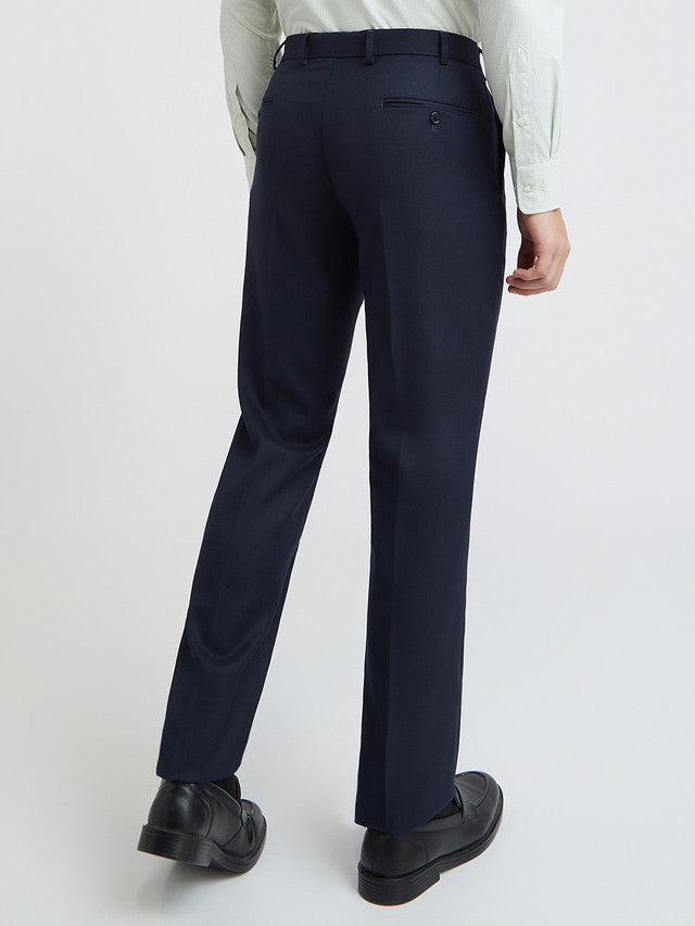 Park Avenue Men Blue Structure Regular Fit Polyester Blend Trouser