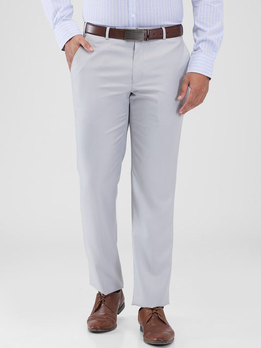 Park Avenue Men Grey Regular Fit Solid Trouser