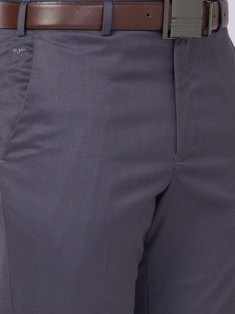 Park Avenue Men Grey Regular Fit Solid Trouser