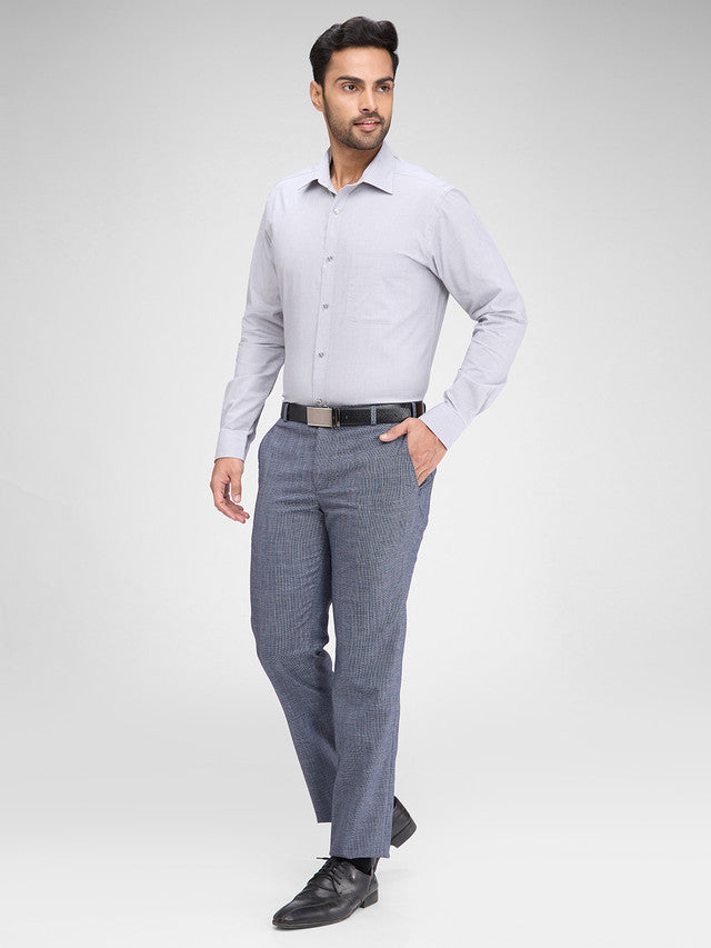 Park Avenue Blue Structure Regular Fit Polyester Blend Trouser – MyRaymond