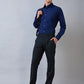 Park Avenue Men Blue Checks Regular Fit Polyester Blend Trouser