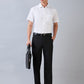 Park Avenue Men Grey Checks Regular Fit Polyester Blend Trouser