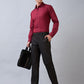 Park Avenue Men Brown Checks Regular Fit Polyester Blend Trouser