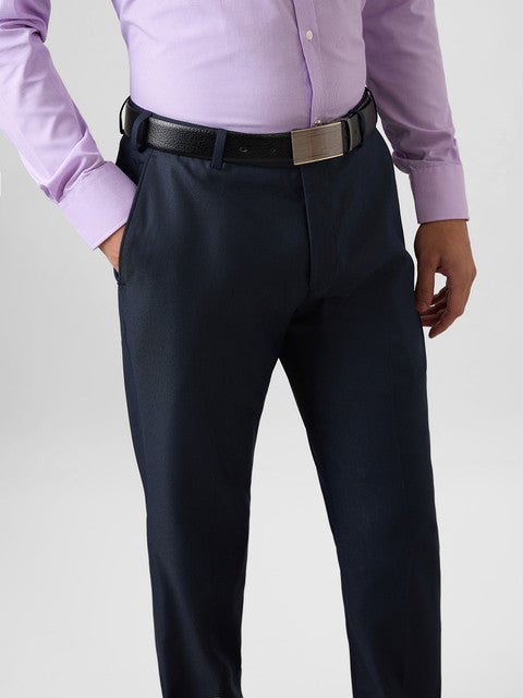 Park Avenue Men Blue Structure Regular Fit Polyester Blend Trouser ...