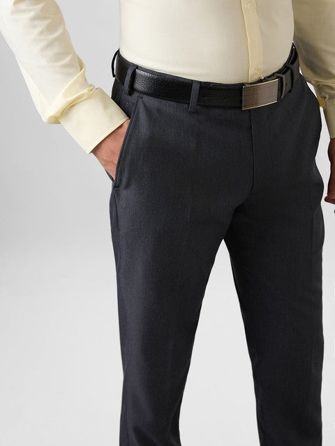 Park Avenue Men Blue Twill Regular Fit Polyester Blend Trouser