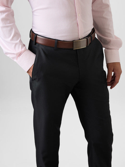 Park Avenue Men Blue Twill Regular Fit Polyester Blend Trouser