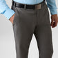 Park Avenue Men Grey Twill Regular Fit Polyester Blend Trouser