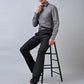 Park Avenue Men Grey Twill Regular Fit Polyester Blend Trouser