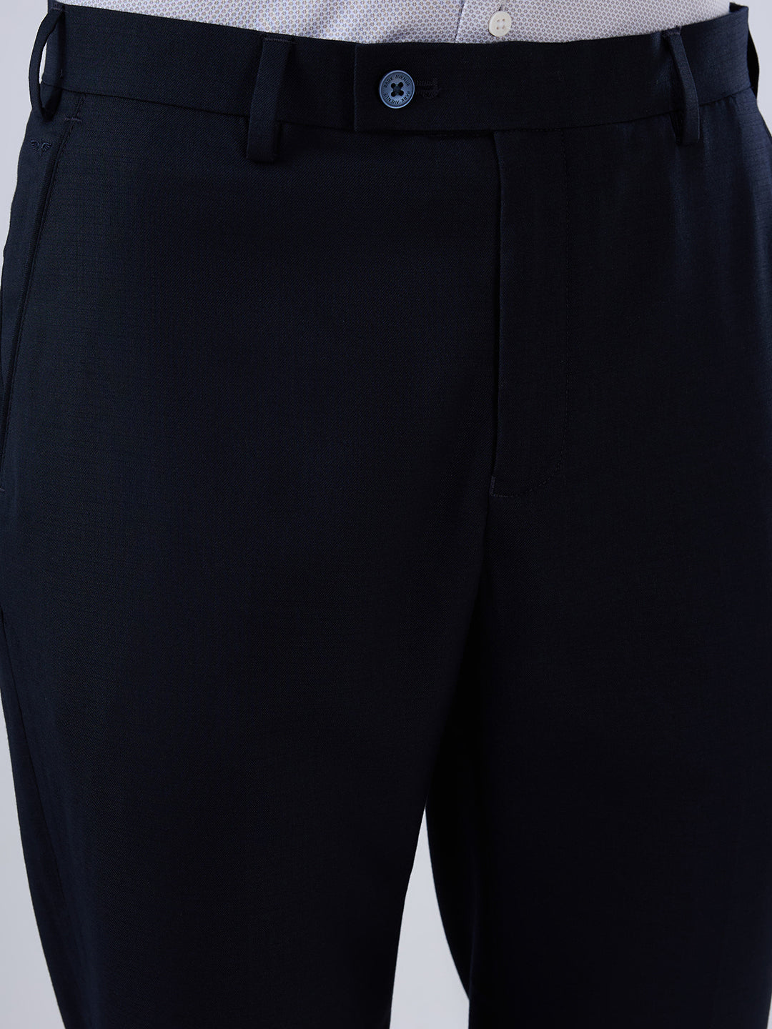 Park Avenue Men Blue Regular Fit Solid Trouser