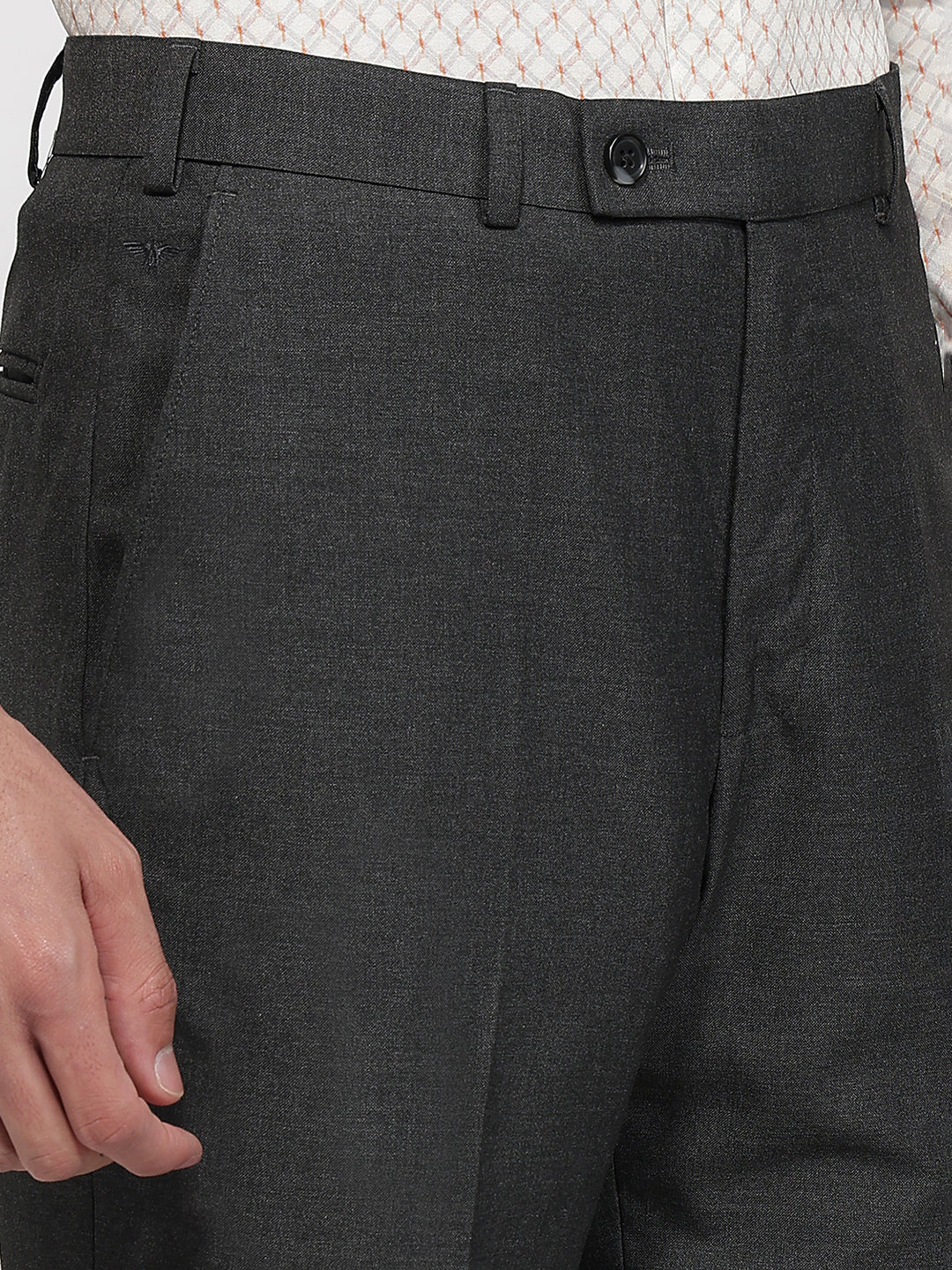 Park Avenue Men Grey Regular Fit Solid Trouser