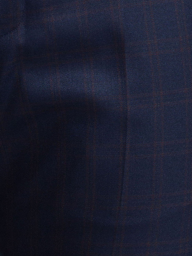 Park Avenue Blue Checks Neo Fit Polyester Blend Trouser