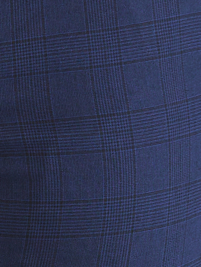 Park Avenue Blue Checks Neo Fit Polyester Blend Trouser