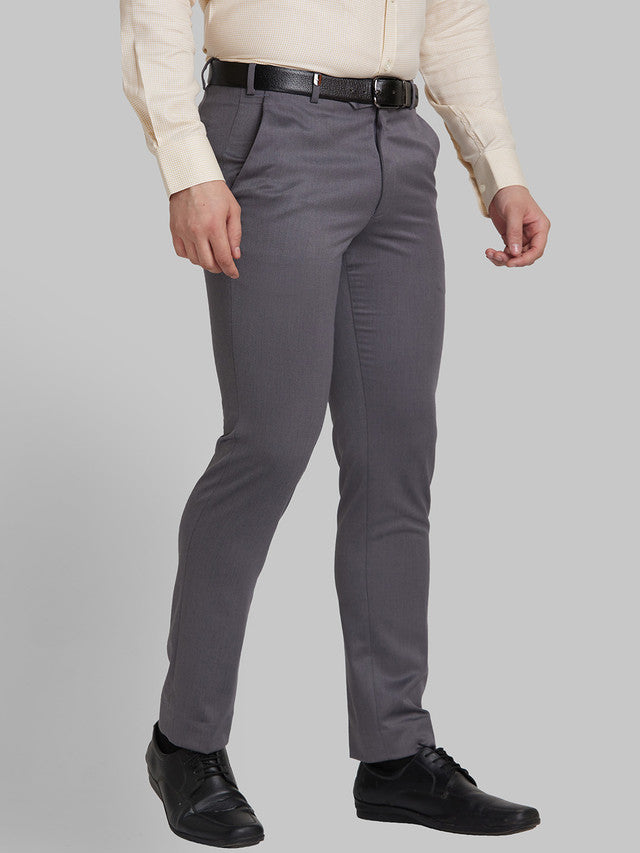 Park Avenue Men Grey Self Design Super Slim Fit Trouser – MyRaymond
