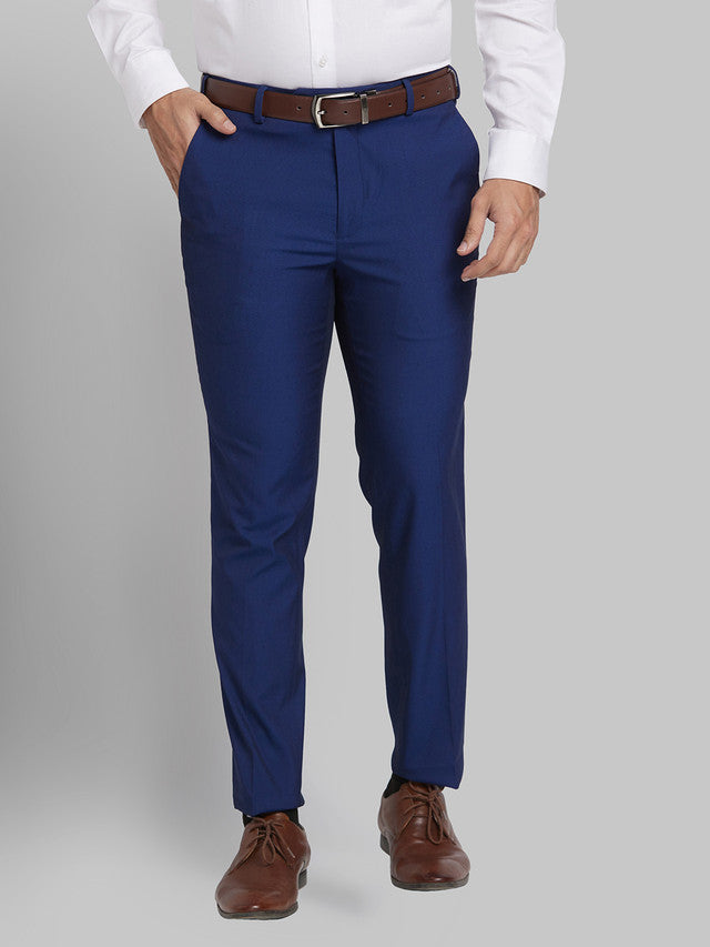 Park Avenue Men Blue Self Design Super Slim Fit Trouser – MyRaymond