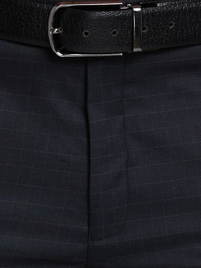 Park Avenue Black Checks Neo Fit Polyester Blend Trouser