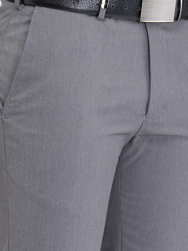 Park Avenue Grey Herringbone Smart Fit Cotton Blend Trouser