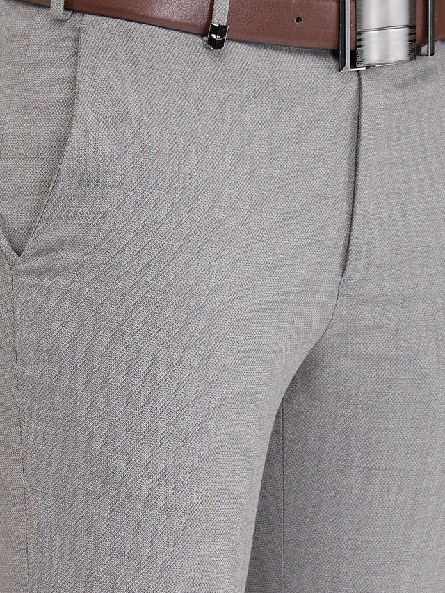 Park Avenue Grey Dobby Neo Fit Polyester Blend Trouser