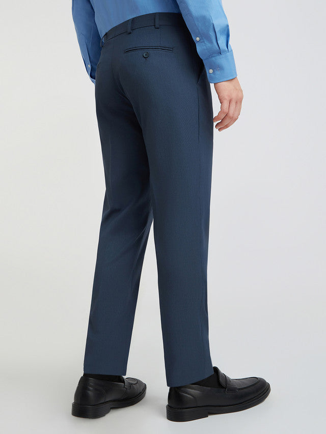 Park Avenue Men Blue Stripe Neo Fit Polyester Blend Trouser