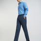 Park Avenue Men Blue Stripe Neo Fit Polyester Blend Trouser