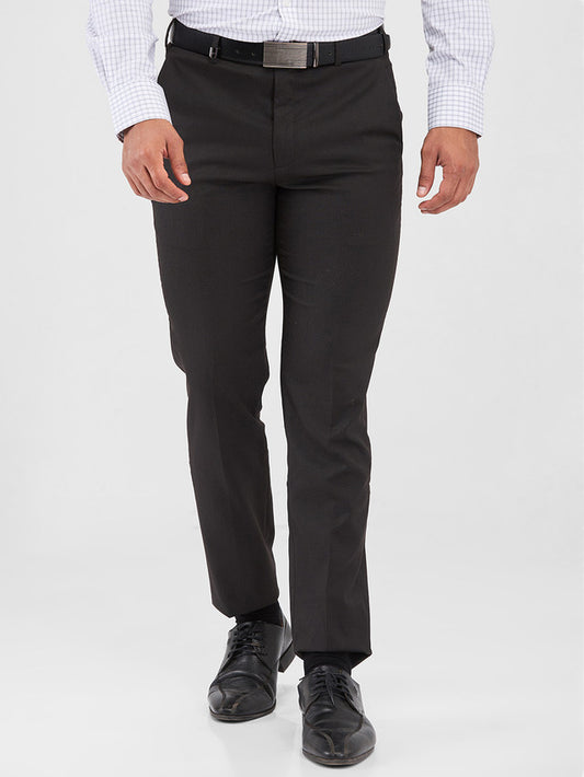 Park Avenue Brown Structure Neo Fit Polyester Blend Trouser